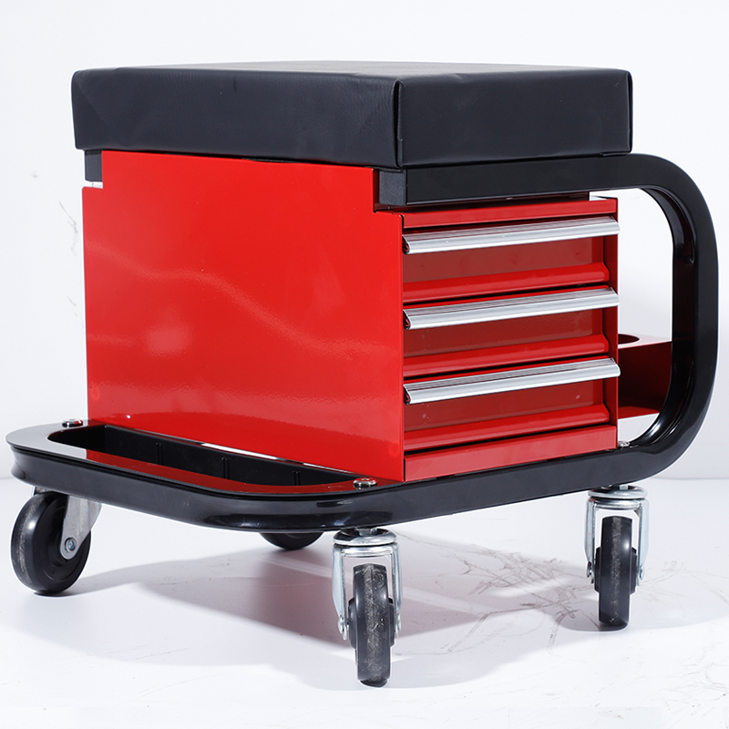 Workshop Tools Cabinet - ワークショップ用ロック式ツールトロリーカート、ローリングボックス、ヘビーデューティステンレススチールツールチェスト、3段引き出し付きワークベンチツールキャビネット