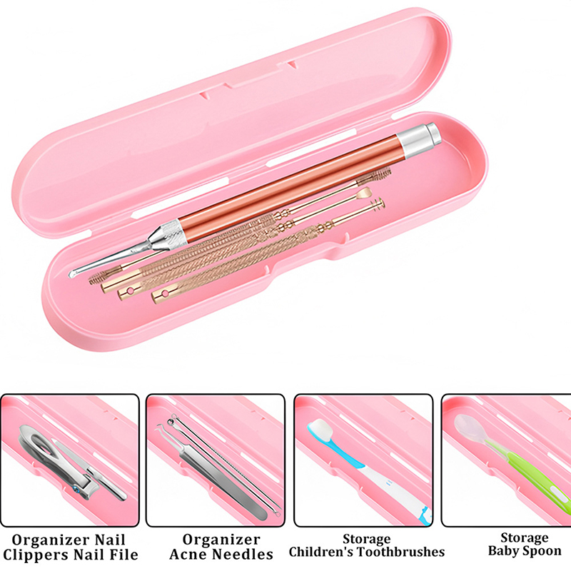 Workshop Tools Cabinet - 1/8個入り ポータブル長方形ネイルアートツール収納ボックス ピンセット、クリッパー、ペン、研磨用ネイルバッファー、ファイル用プラスチック容器