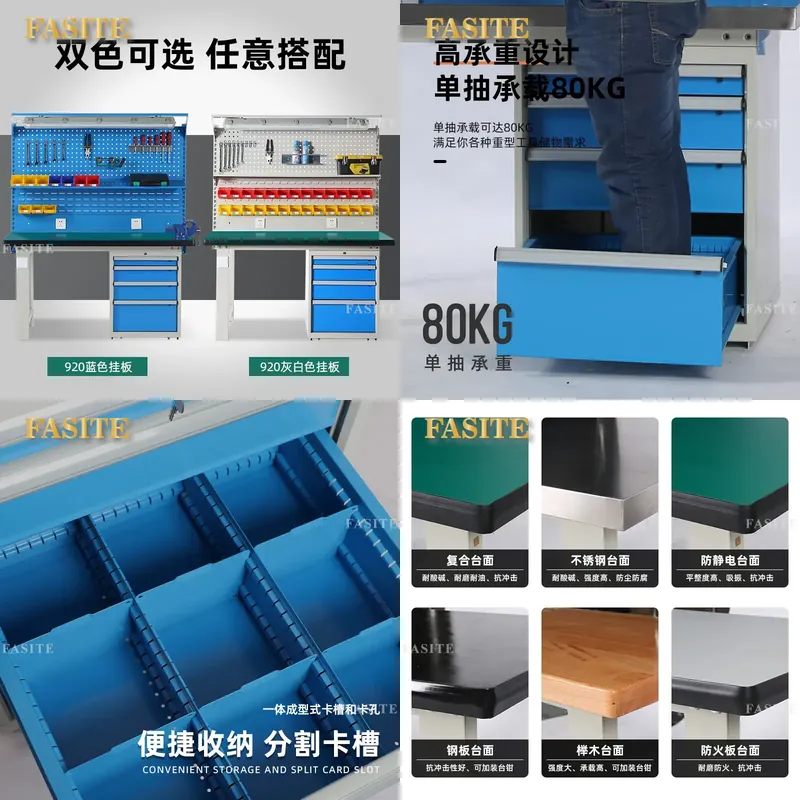Workshop Tools Board - シングルキャビネットワークベンチ用920mm吊り下げボードグループワークショップメンテナンステーブル多機能コンソール（収納付き）