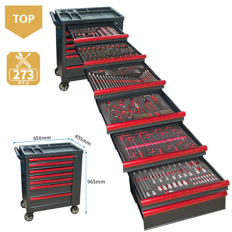7段引き出しツールトロリー、273個のEVAフォームツールセ - Workshop Tools Cabinet のレビューと価格
