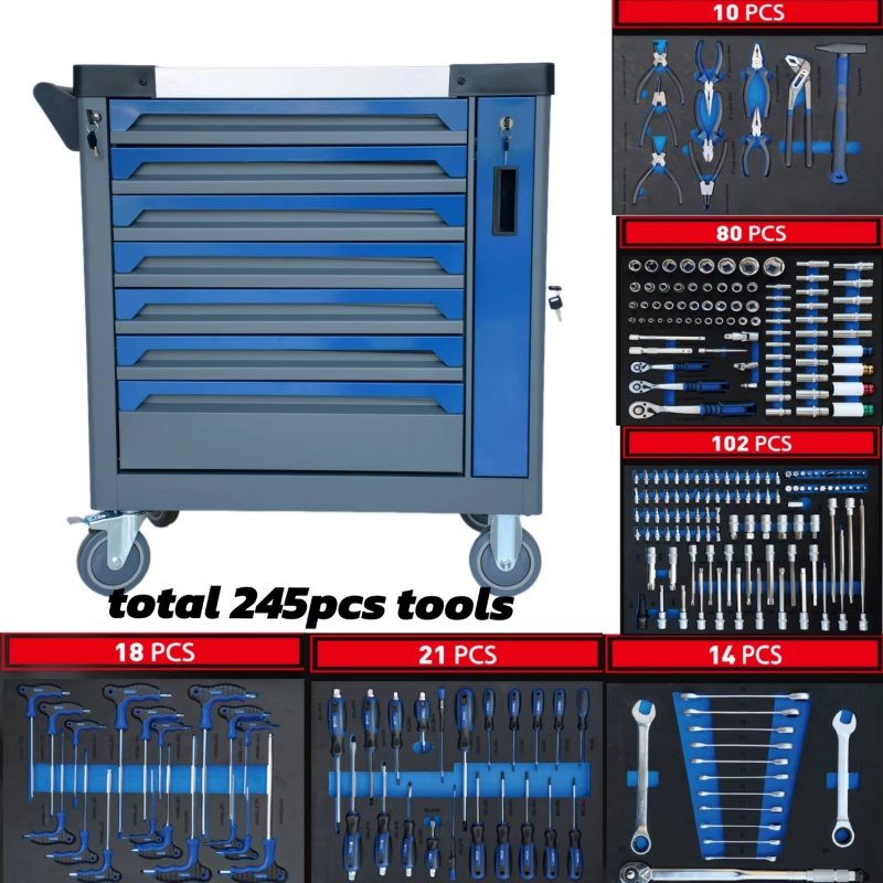7段引き出し付きロック式スチール製ツールキャビネット、ガレー - Workshop Tools Cabinet のレビューと価格